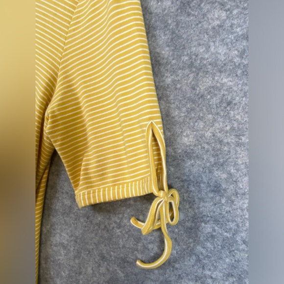 Hayden Women’s Tie Short Sleeve Striped Yellow/White Knit Shift Dress Size XL - Picture 6 of 11